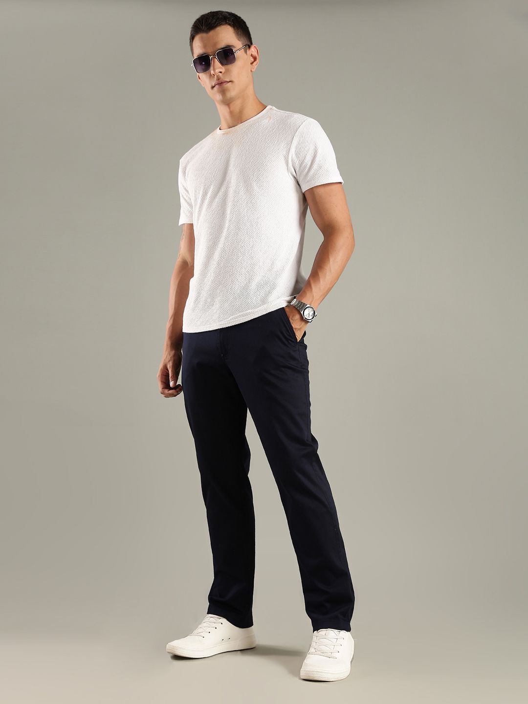 Thomas Scott Men Straight Fit Easy Wash Chinos Trousers