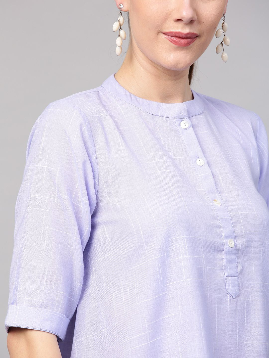Gerua By Libas Women Blue Self Design Kurti with Trousers