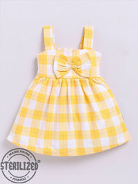 Moms Love Infant Girls Cotton Checked Fit & Flare Dress