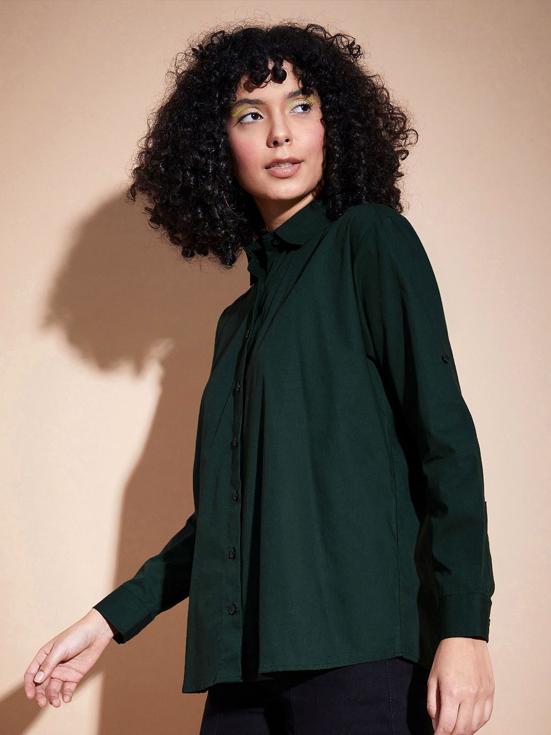 SASSAFRAS BASICS Spread Collar Pure Cotton Oversized Casual Shirt