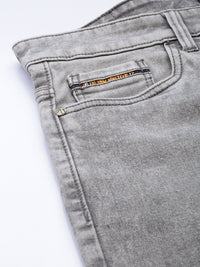 The Indian Garage Co Men Grey Slim Fit Light Fade Stretchable Jeans