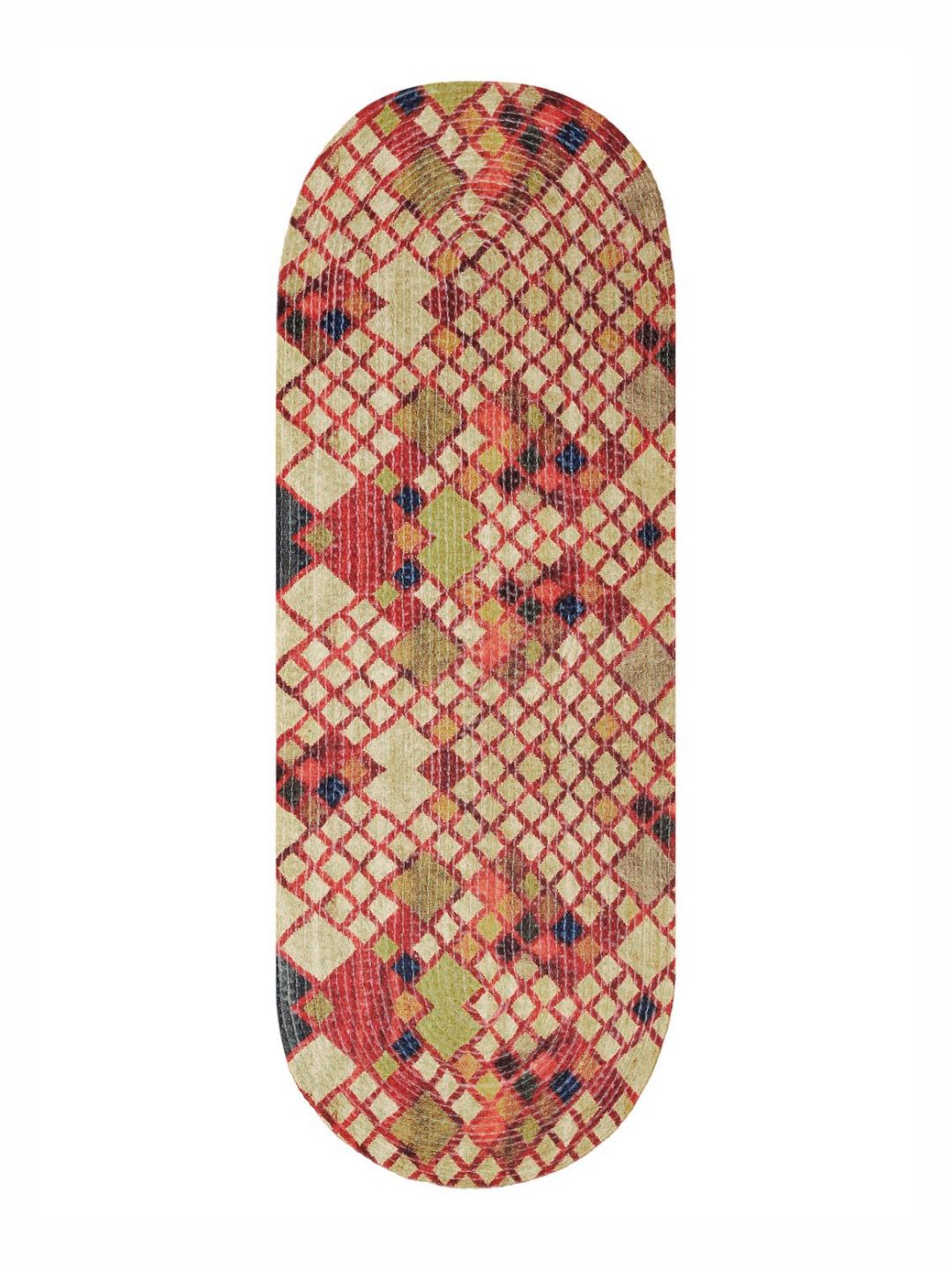 HOSTA HOMES Red & Brown Pure Cotton Printed Table Runner
