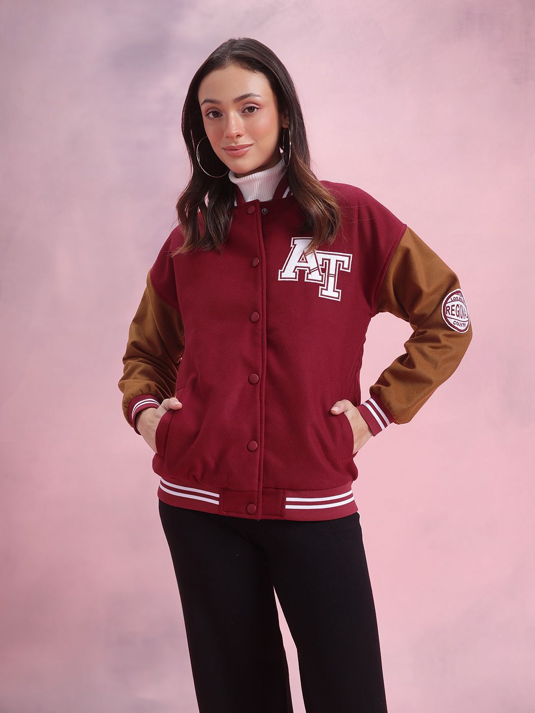DressBerry Applique Detail Bomber Jacket