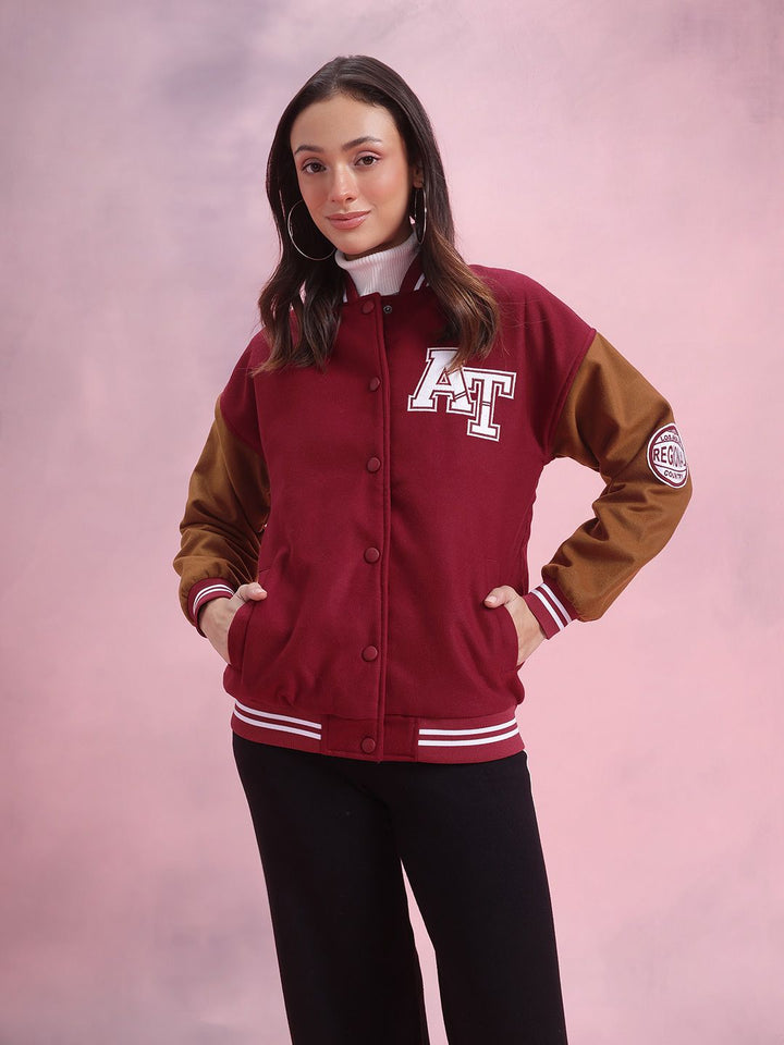 DressBerry Applique Detail Bomber Jacket