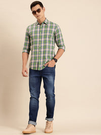 Being Human Pure Cotton Slim Fit Checked Casual Shirt