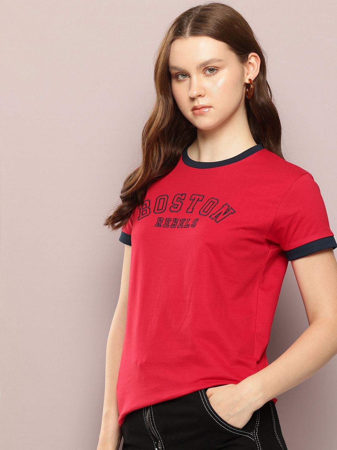 DILLINGER Typography Embroidered Pure Cotton T-shirt