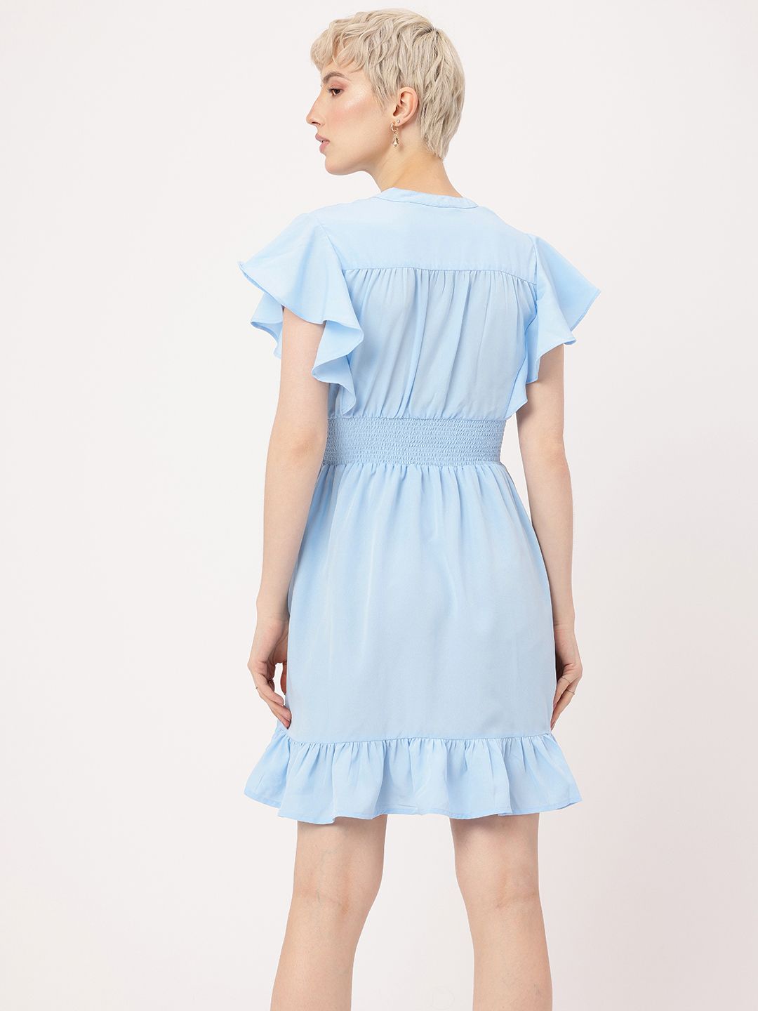 DressBerry Summery Flutter 'Smocking' Hot Fit & Flare Dress