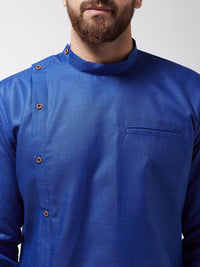 SOJANYA Lelaki Biru Solid Asymmetric Kurta