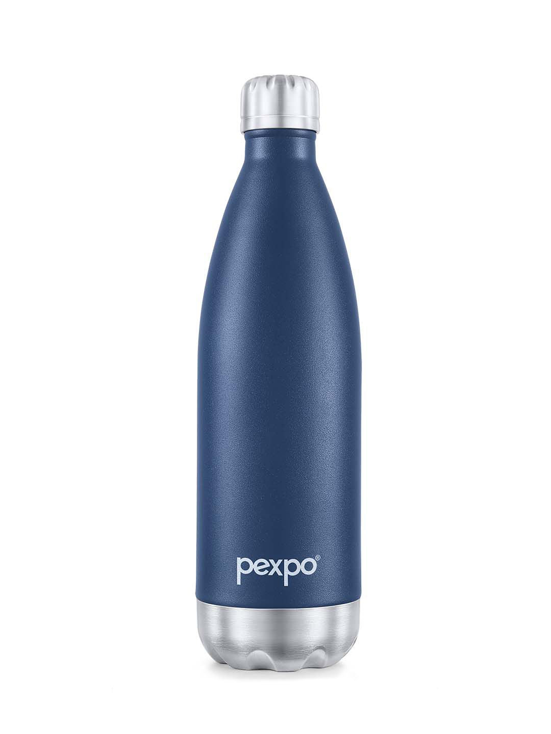 Pexpo Electro Denim Blue Thermosteel ISI Certified 24 Hrs Hot Flask Water Bottle 1000ml