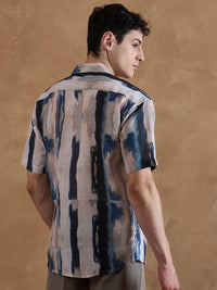 DENNISON Comfort Abstract Print Oversized Casual Shirt
