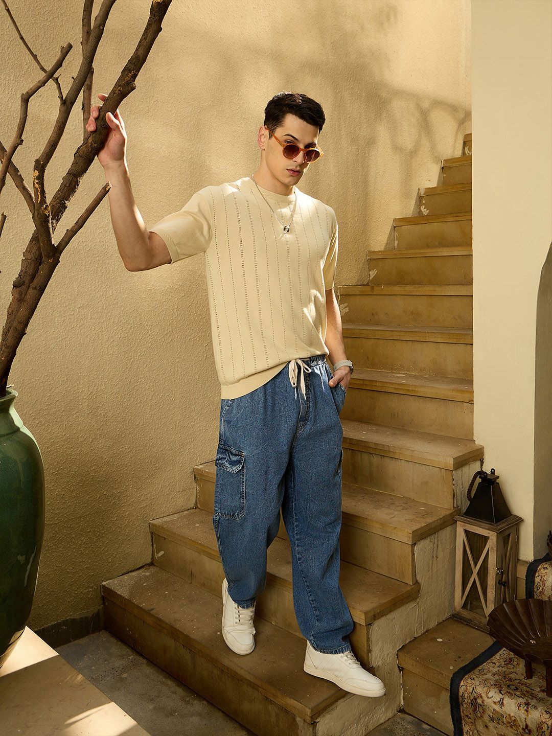 DENNISON Korean Baggy Fit Cargo Jeans