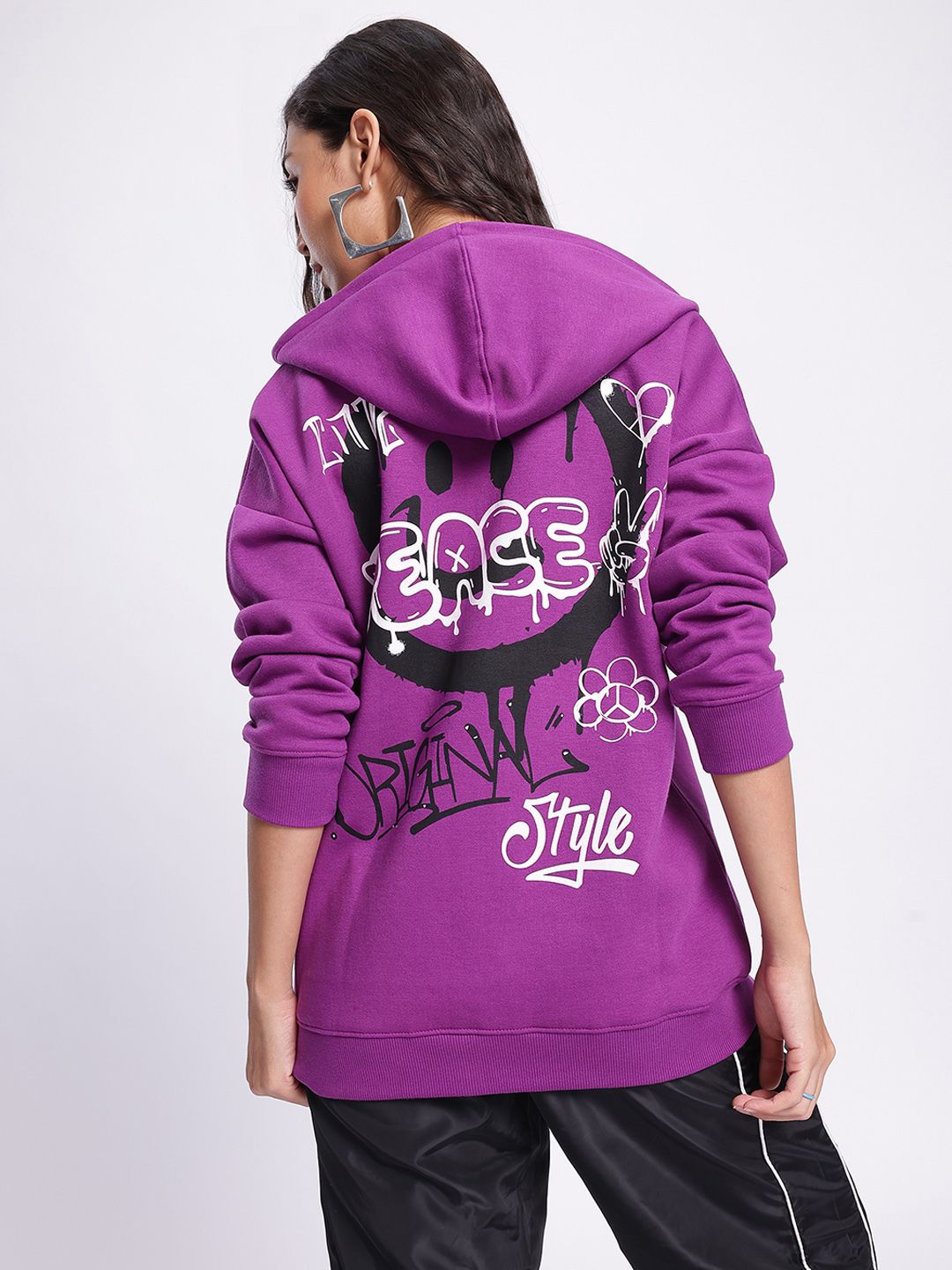 DressBerry Artistic Edge Hooded Longline Sweatshirt