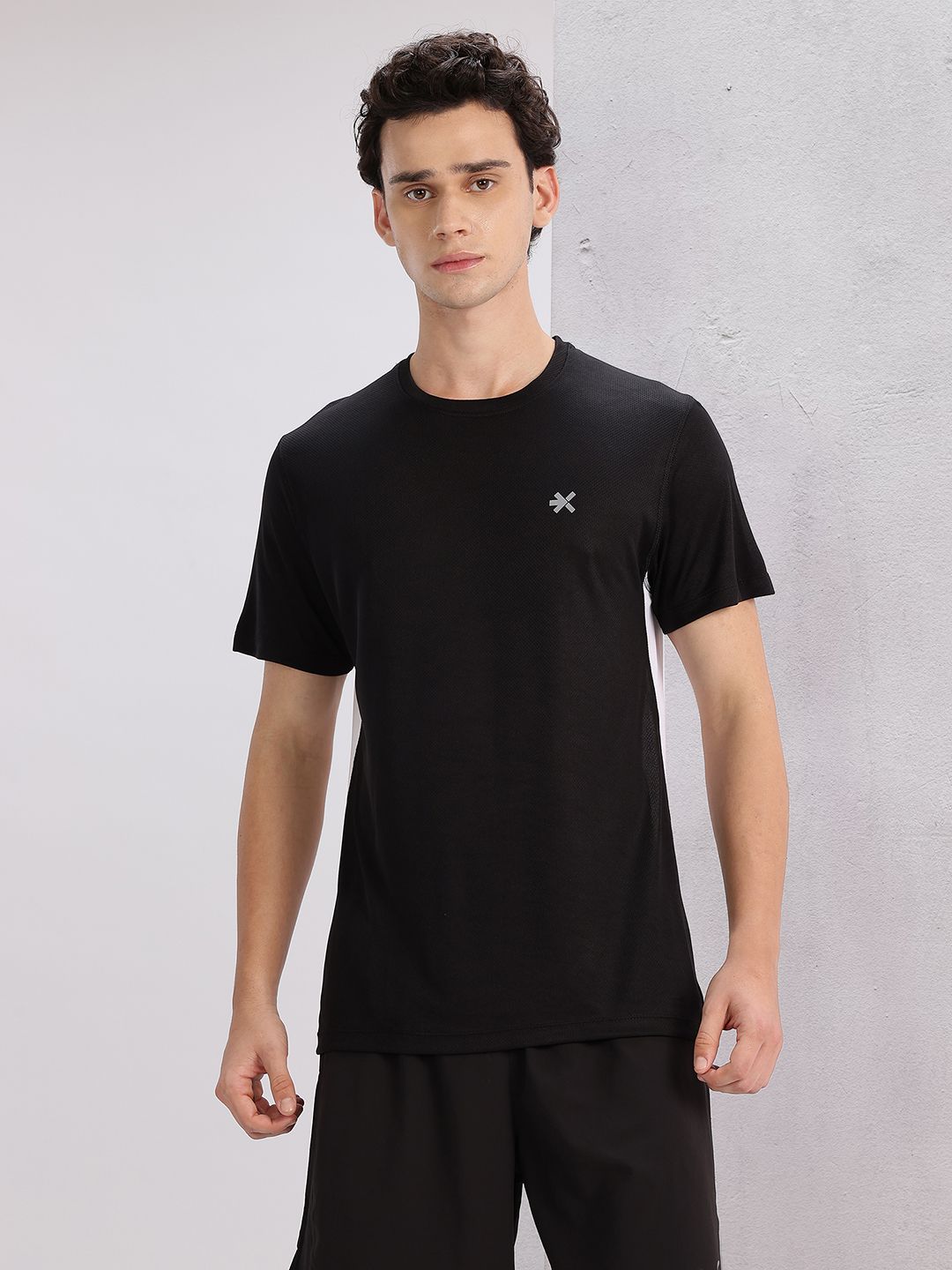 HRX by Hrithik Roshan Printed Colourblocked Perforated Rapid-Dry Running T-shirt