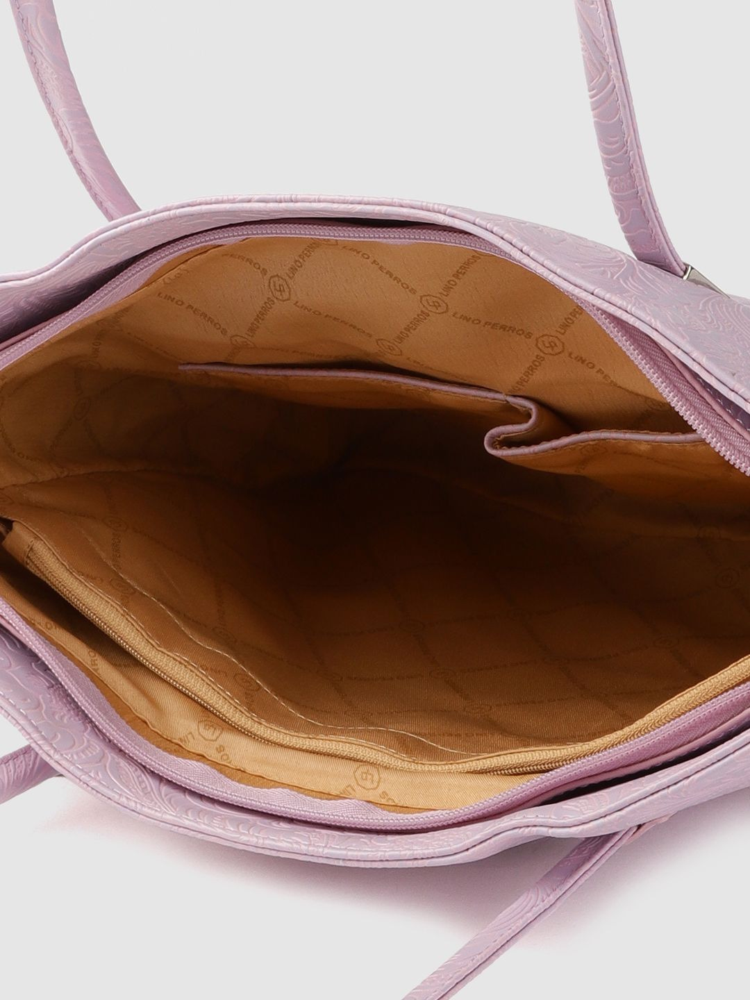 Lino Perros Women Lavender Floral Textured Structured Laptop Bag