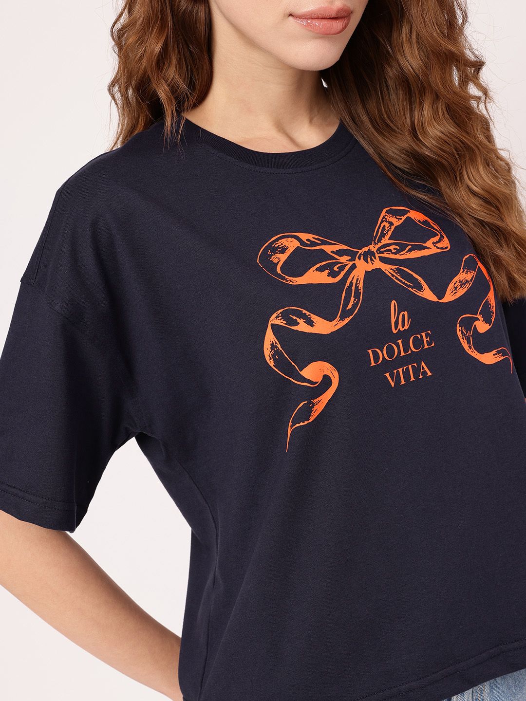 DressBerry Whimsical Grunge Graphic Typo Printed Boxy T-shirt