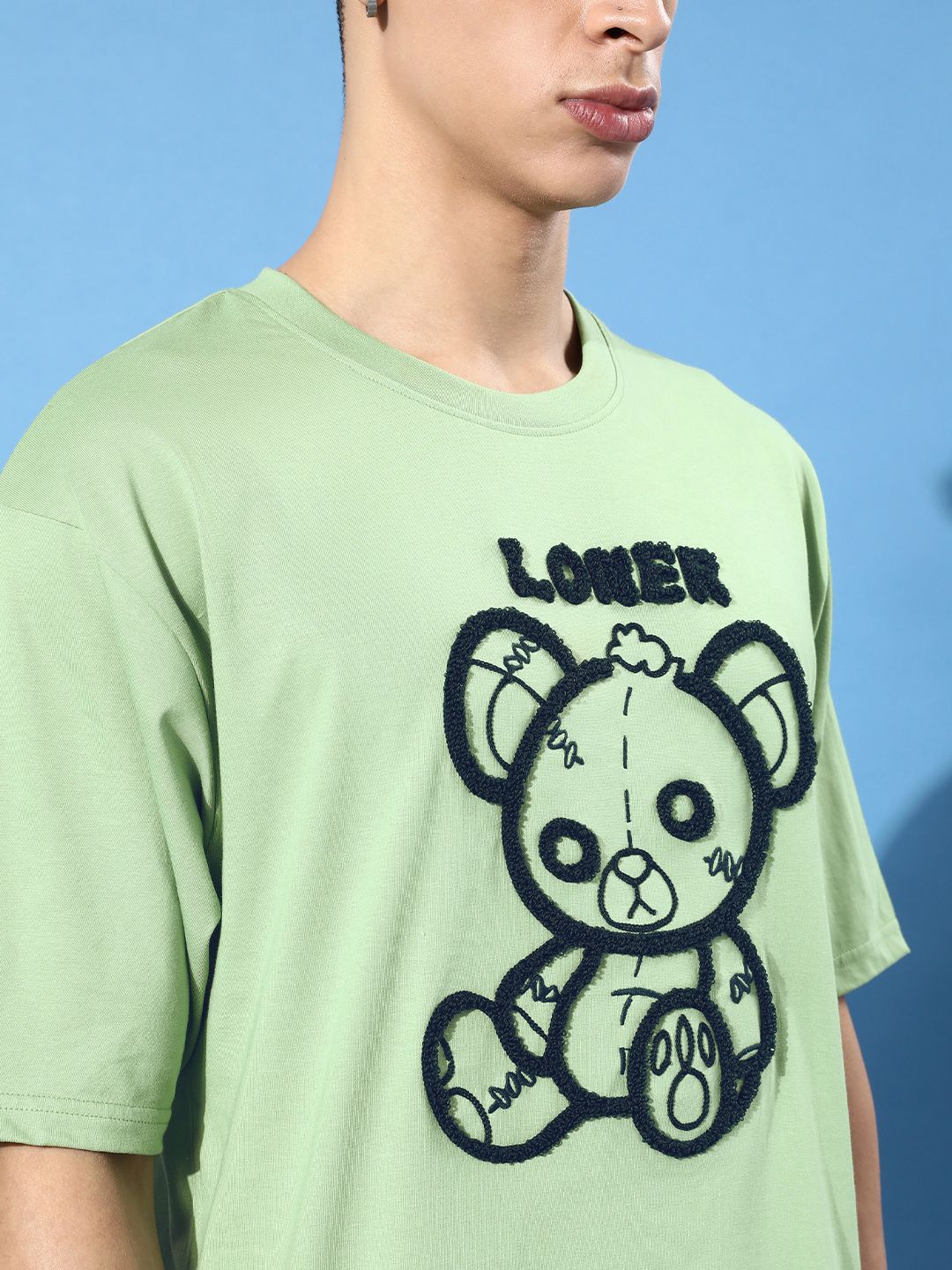 DILLINGER Men Green & Black Printed Oversize T-shirt