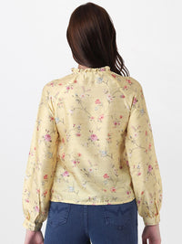 AND Yellow Floral Print Top