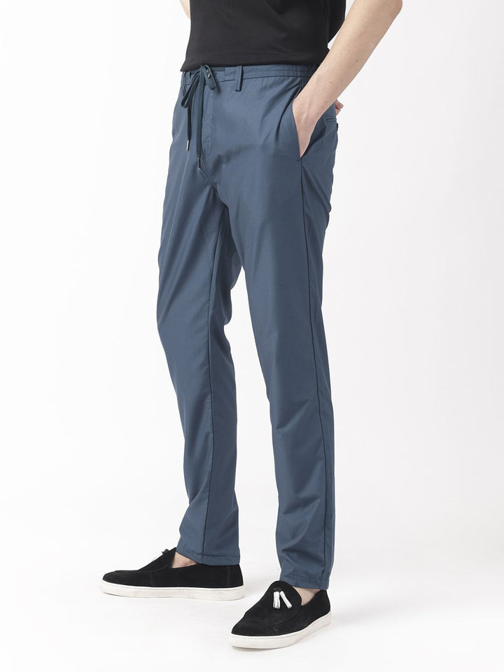 RARE RABBIT Men Aux Drawstring Mid-Rise Slim Fit Trouser