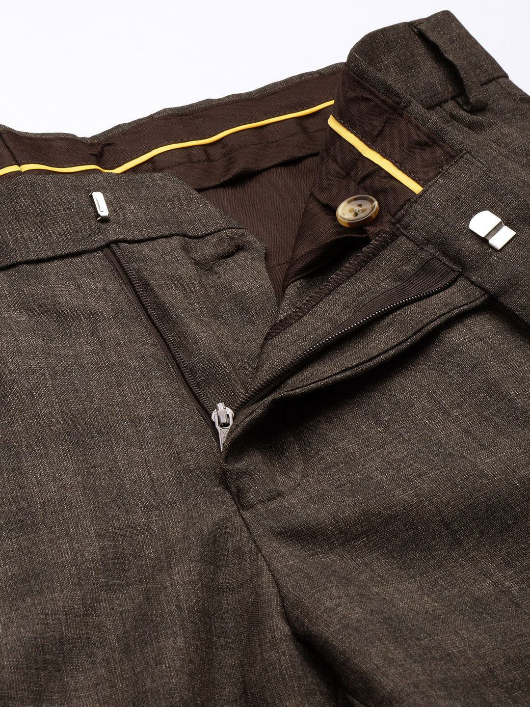 Raymond Men Checked Slim Fit Formal Trousers