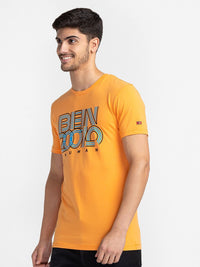 Being Human Typography Printed Regular-Fit Knitted Casual T-shirt