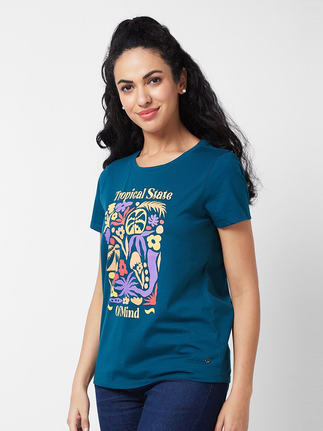 SPYKAR Round Neck Printed Ethnic T-shirt