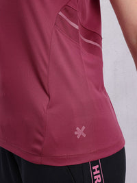 HRX by Hrithik Roshan Women Rapid-Dry Round Neck Training Tshirt with Mesh Detail