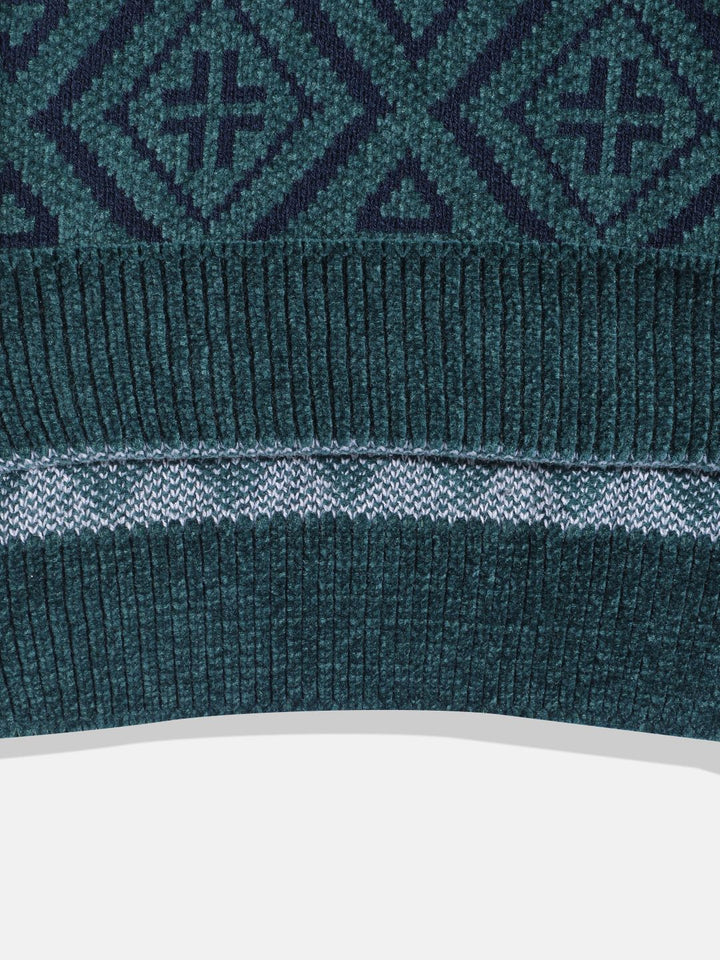 Monte Carlo Boys Geometric Design Woollen Pullover