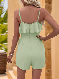 DressBerry Shoulder Straps Belted Wrap Playsuit