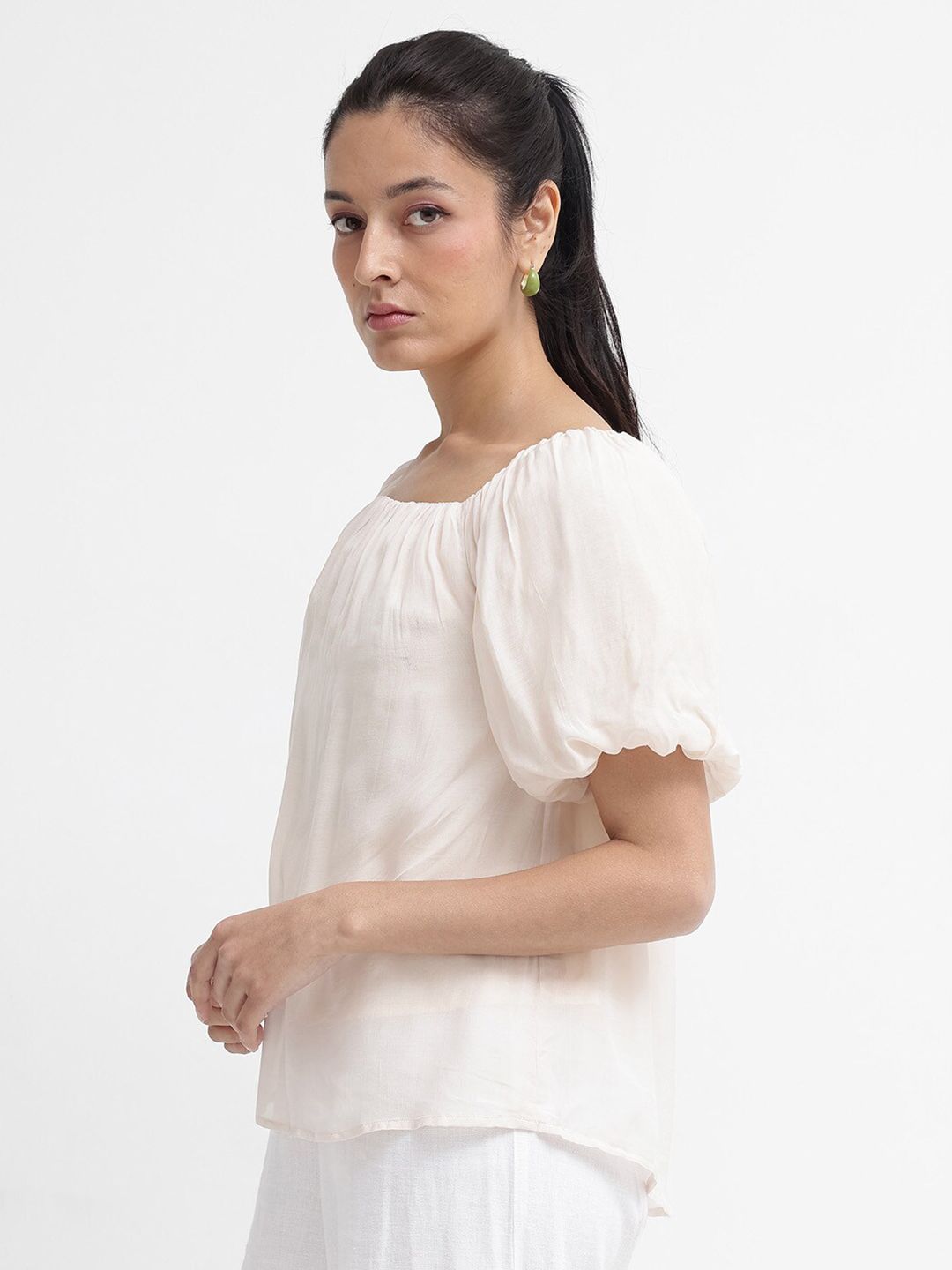 Rareism Off-bahu Puff Lengan Atas