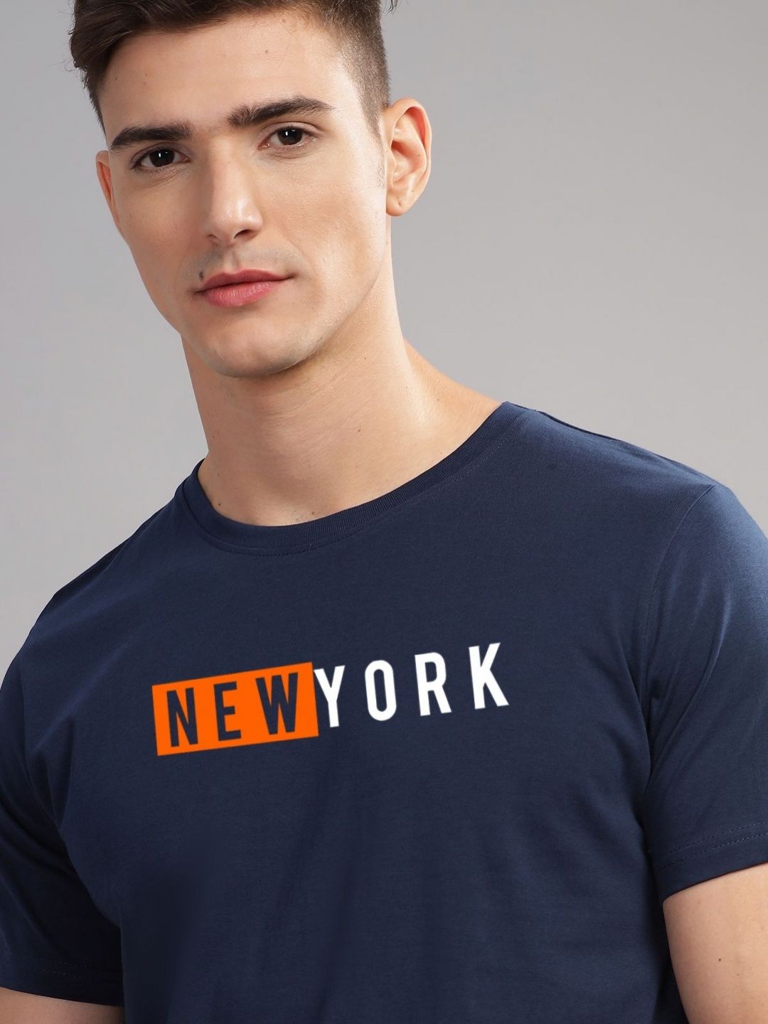 ADRO Men Typography Printed Applique T-shirt