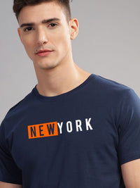 ADRO Men Typography Printed Applique T-shirt