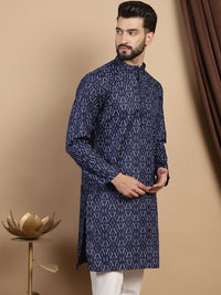 Anouk Abstract Printed Mandarin Collar Pure Cotton Straight Kurta