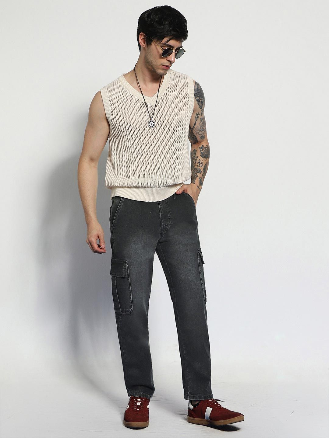 Urbano Fashion Men Heavy Fade Stretchable Jeans