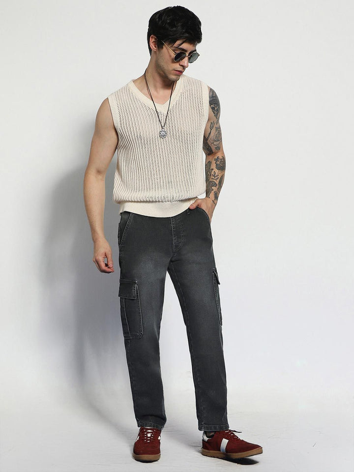 Urbano Fashion Men Heavy Fade Stretchable Jeans