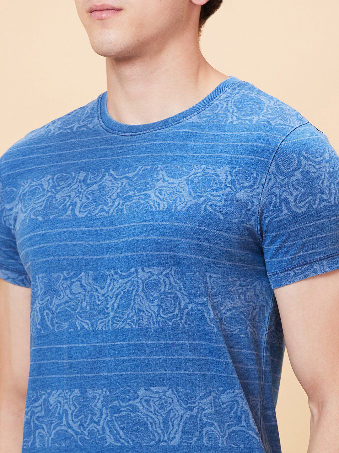 Being Human Striped Round Neck Short Sleeves Tshirt
