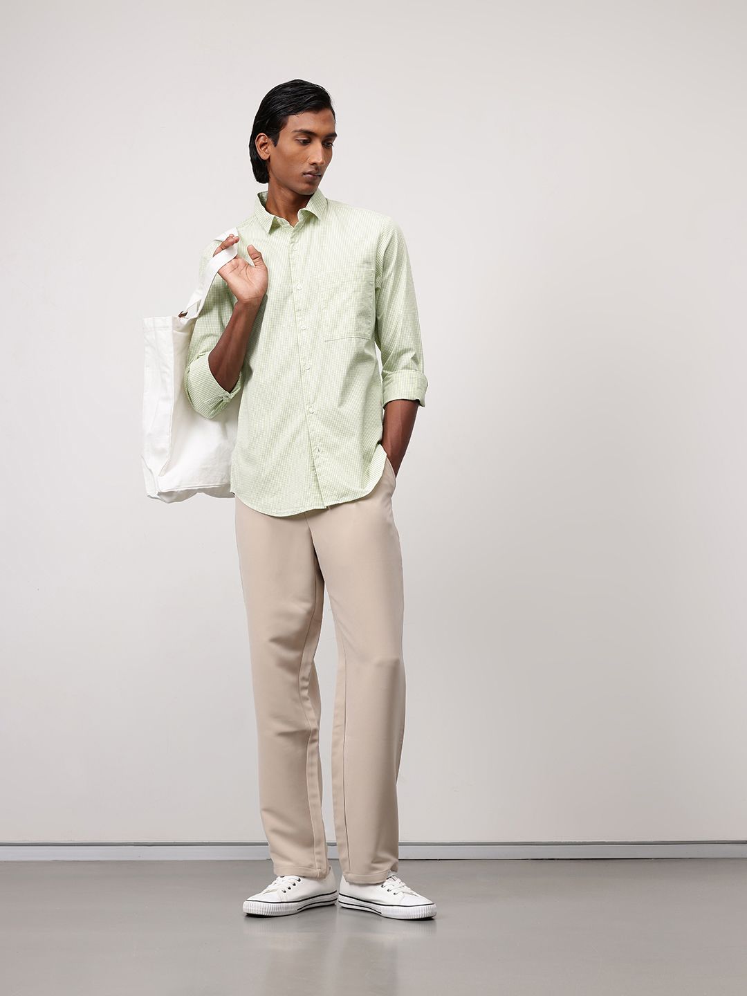 ether Classic Fit Gingham Checks Pure Cotton Shirt