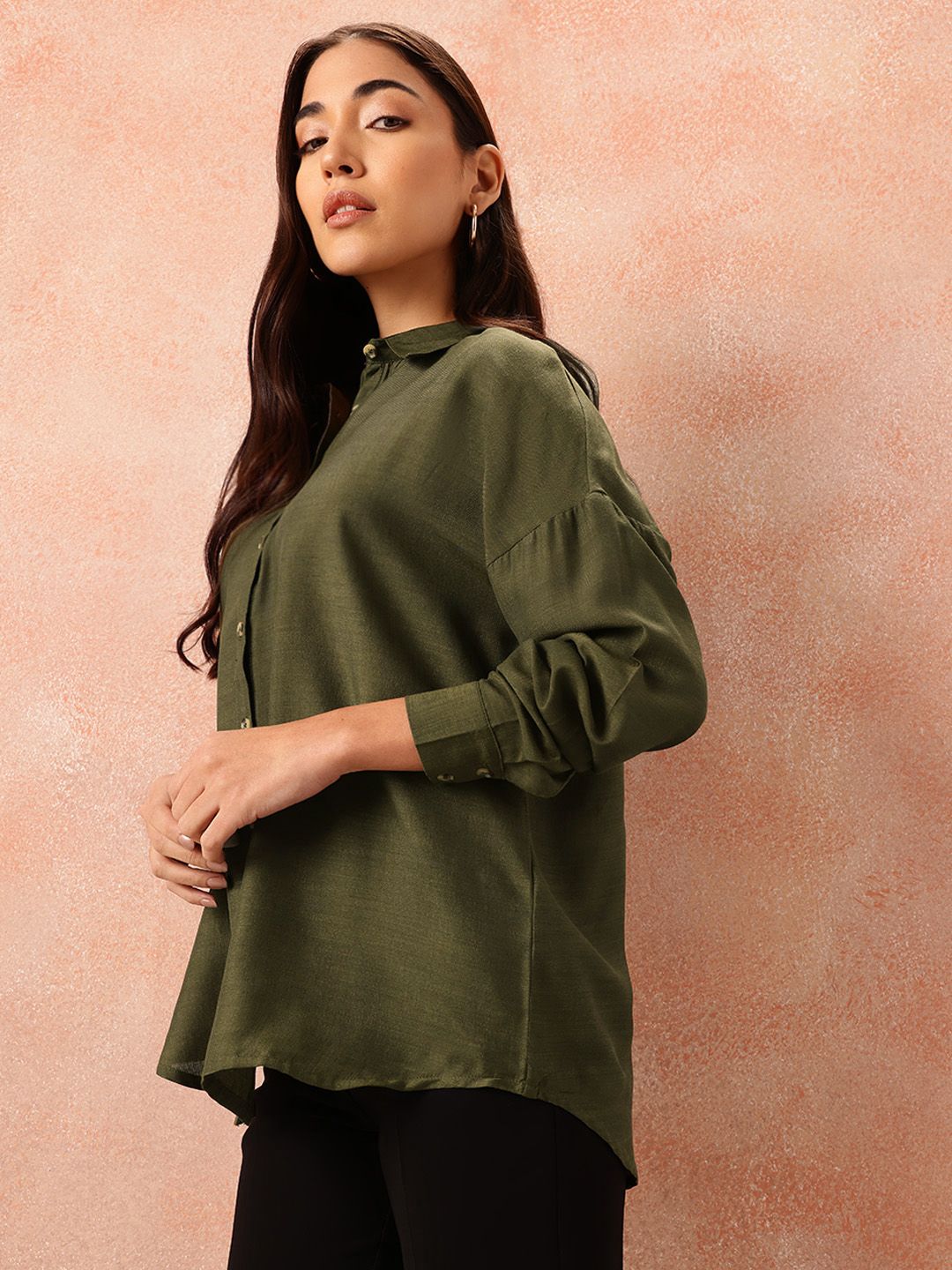 all about you Drop-Shoulder Sleeves Regular Fit Casual Shirt