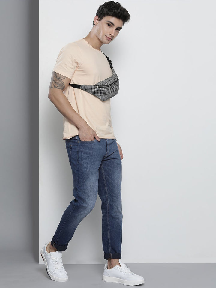 The Indian Garage Co Men Blue Slim Fit Light Fade Stretchable Jeans