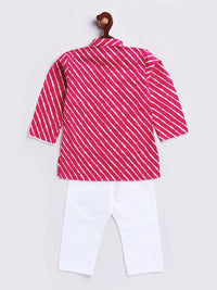 VASTRAMAY Boys Leheriya Printed Regular Pure Cotton Kurta with Pyjamas
