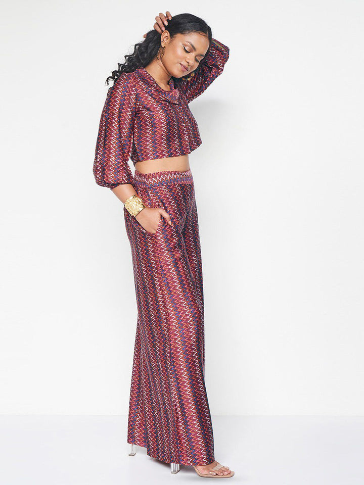 Global Women Desi Printed Shirt With Trousers Coords