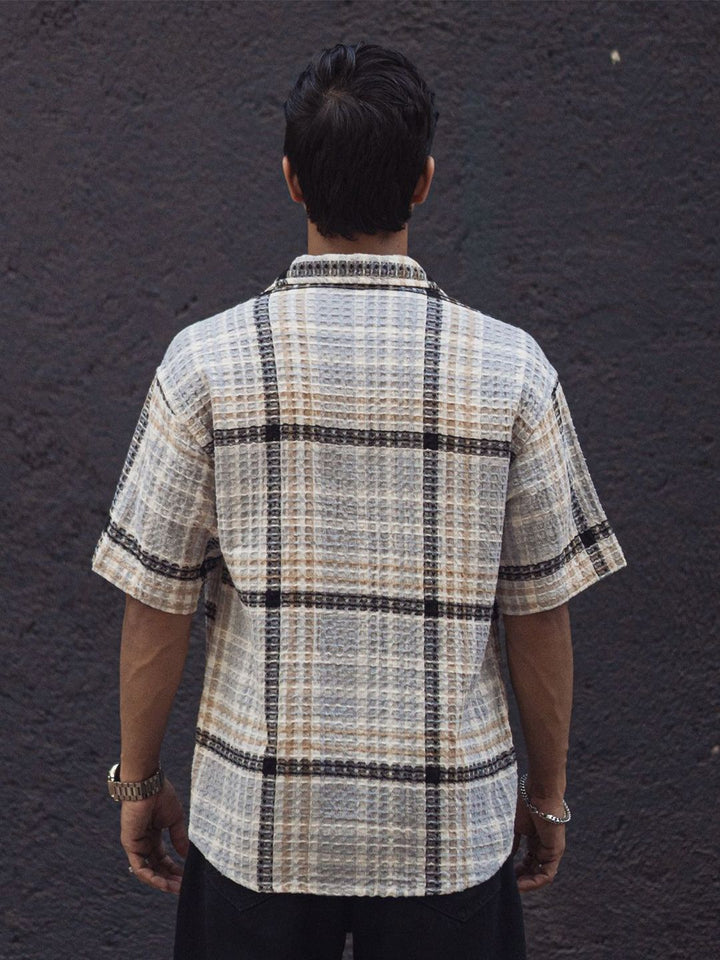Powerlook Black India Slim Cotton Checked Casual Oversized Shirt