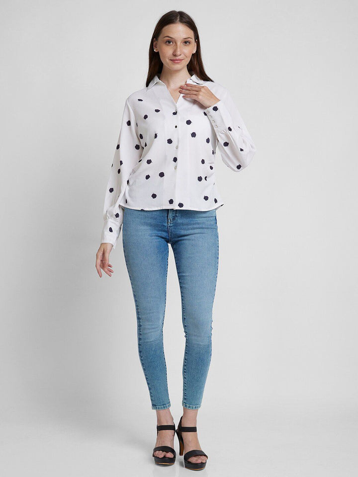 SPYKAR Classic Abstract Printed Spread Collar Opaque Cotton Casual Shirt