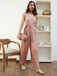 Berrylush Pink Sleeveless Culotte Jumpsuit