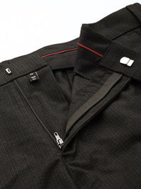 Park Avenue Men Checked Slim Fit Formal Trousers