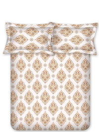 BOMBAY DYEING Cardinal Brown Ethnic 120 TC Cotton Queen Bedsheet Set-2.24 m X 2.54 m