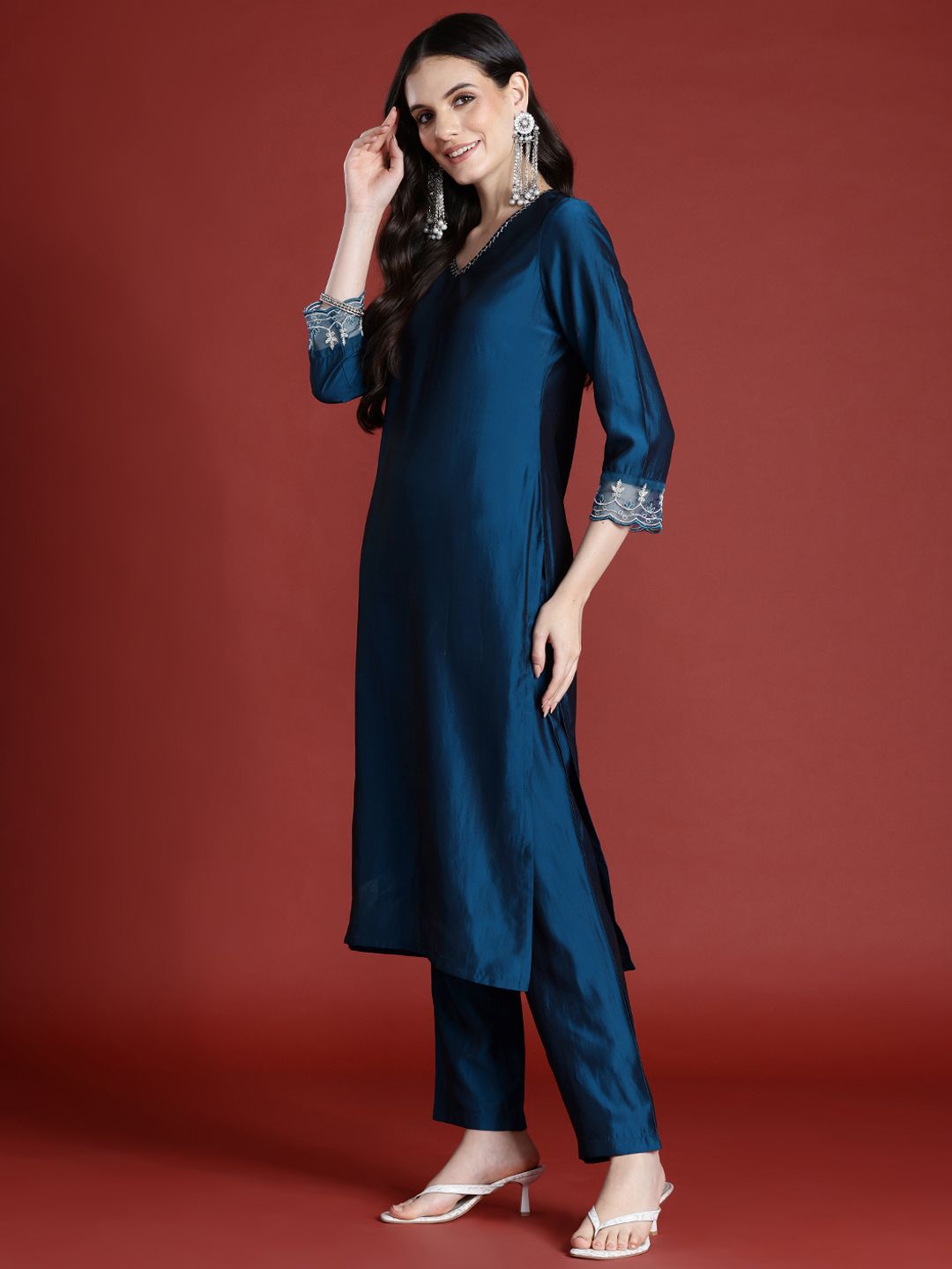 Anouk Regular Gotta Patti Kurta with Trousers & With Dupatta