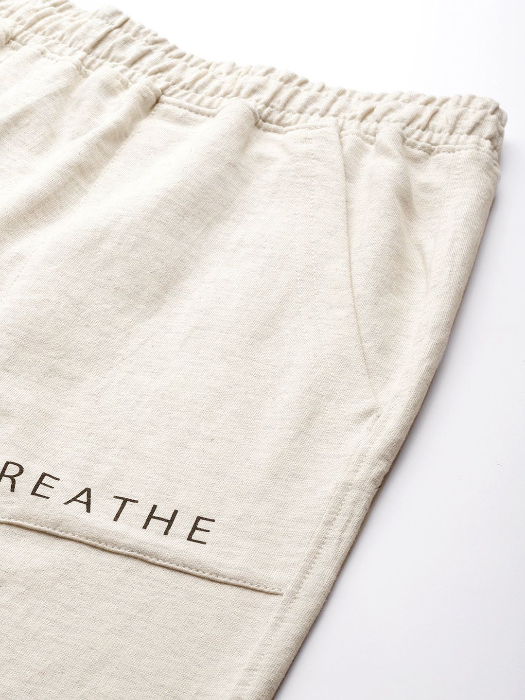 HRX By Hrithik Roshan Yoga Men Oatmeal Mel Organic Cotton Solid Shorts