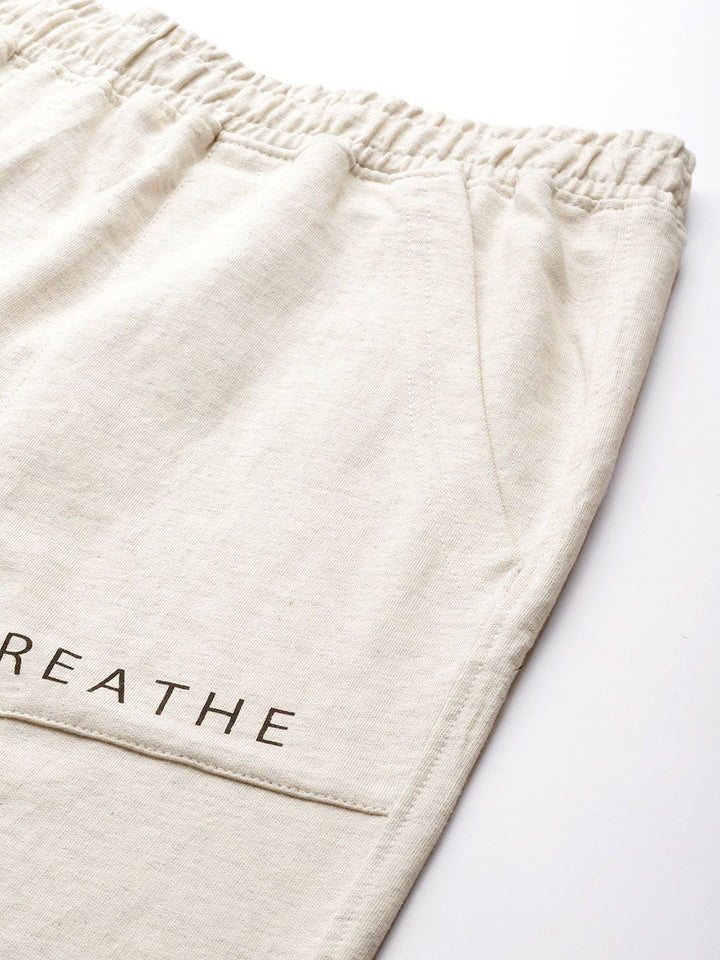 HRX By Hrithik Roshan Yoga Men Oatmeal Mel Organic Cotton Solid Shorts