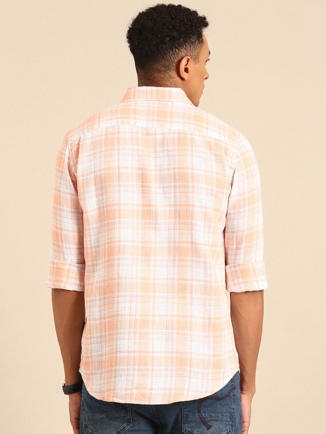 Being Human Slim Fit Checked Pure Cotton Casual Shirt