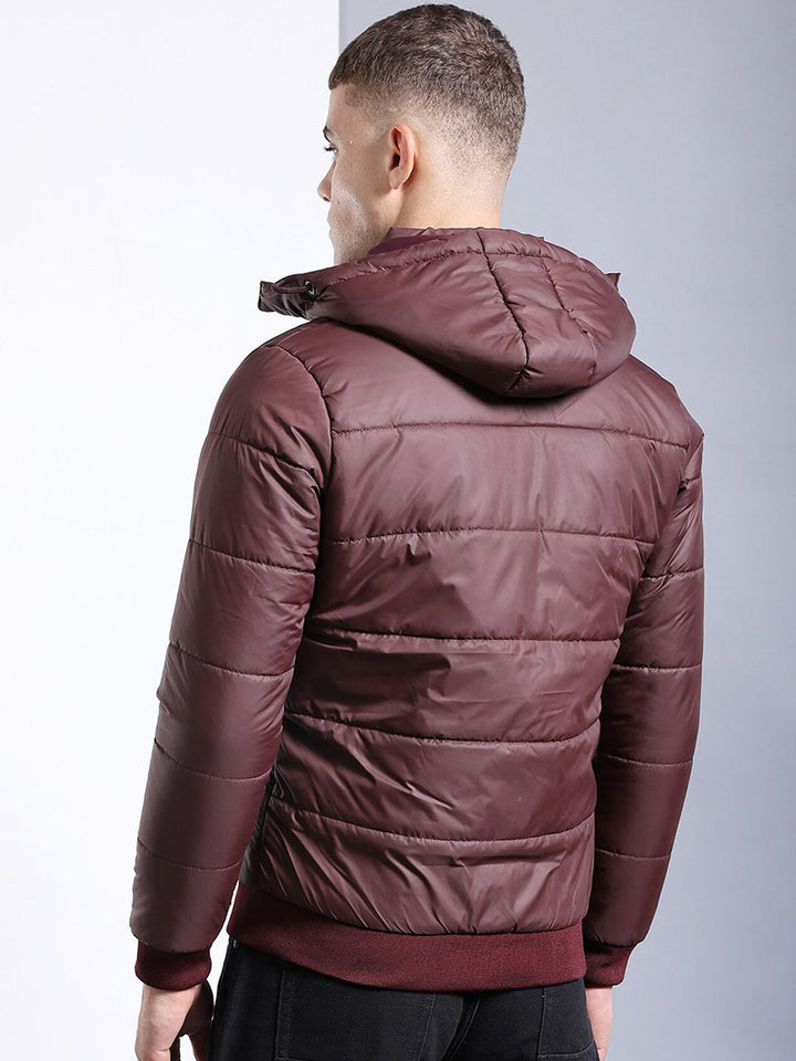 The Indian Garage Co Men Regular Fit Puffer Jacket with Detachable Hood